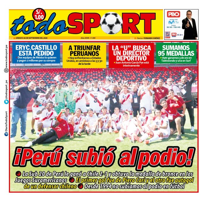 Portada Diario TodoSport (26/09/2026)