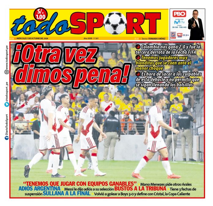 Portada Diario TodoSport (7/10/2026)