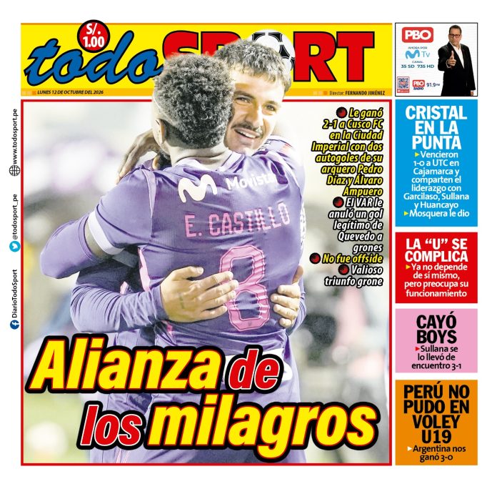 Portada Diario TodoSport (11/10/2026)