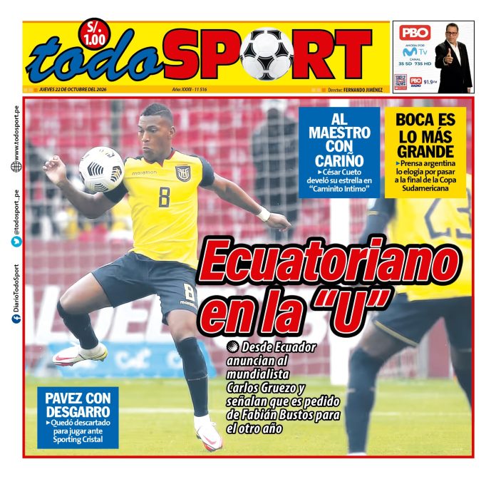 Portada Diario TodoSport (22/10/2026)
