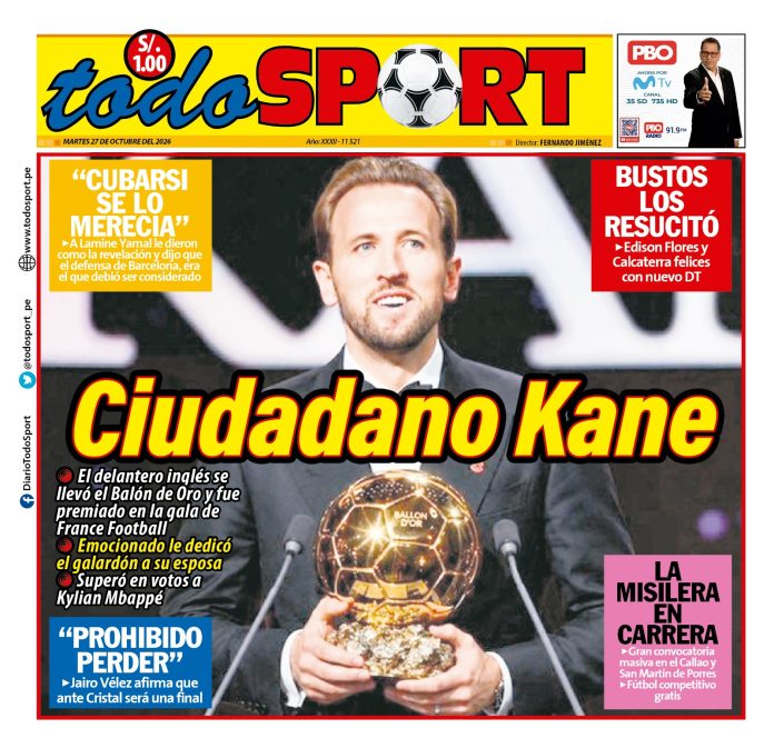 Portada Diario TodoSport (27/10/2026)