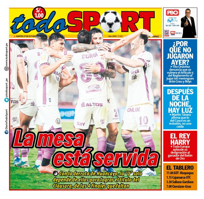 Portada Diario TodoSport (28/10/2026)